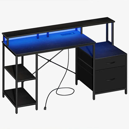 Yoobure 59-inch 2 Drawer Computer Desk with 2 Compartments