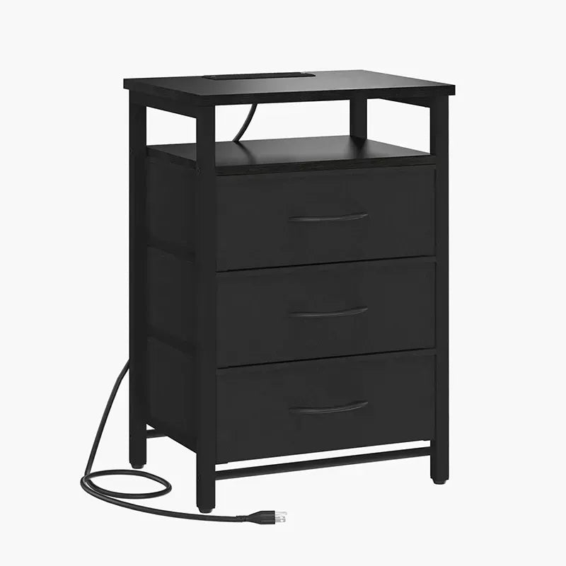 Yoobure 3-drawer nightstand with LED and charging port